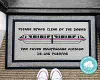 Disney Monorail Rug - Disneyworld Doormat - Please Stand Clear Of The Doors - Outdoor Welcome Mat - Disney Outdoor Decor - Washable Rug