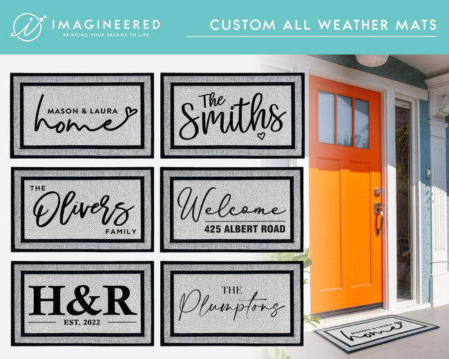 Waterproof Personalized Door Mat - Customized Welcome Mat - Housewarmi –  Designs By Imagineered