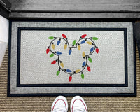 Mickey Christmas Light Doormat - Disney Holiday Rug - Funny Mickey Outdoor Door Mat - Christmas Decor - Washable Custom Rug