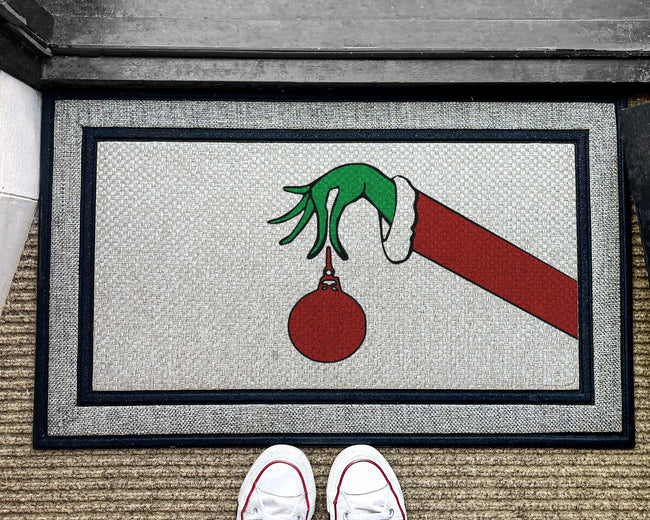 Santa Grinch Doormat - The Grinch Outdoor Welcome Rug - Christmas Decor - Outdoor Custom Washable Rug - Christmas Doormat - Fandom Gift