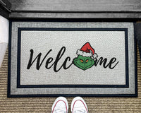 Welcome Grinch Doormat - The Grinch Outdoor Welcome Doormat - Funny Gifts - Outdoor Custom Washable Rug - Christmas Doormat - The Grinch
