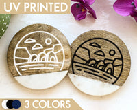 Hoth Planet Coaster, Star Wars Coaster, The Empire Strikes Back, Starwars, Marble And Wood Coaster Set, Gifts For Him, Gifts For Her