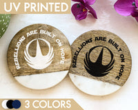 Rebellion Star Wars Coaster Set, Andor Coaster, Starwars Quote Coasters, Wooden Coaster, Gifts For Him, Gifts For Her, Star Wars Gifts