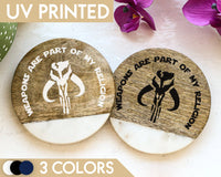 The Mandalorian Clan Coaster, Din Djarin, Grogu, Star Wars Coaster Set, Clan Of 2, Gifts For Him, Gifts For Her, Wooden Coaster Sets