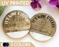 It's Wine O'Clock Funny Coaster, Bad And Boozy Wooden Coaster, Alcohol Gifts, Coaster Sets, Gift For Mum, Gift For Mom, Gift For Her