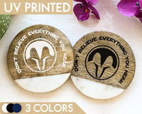 Star Wars Night Owls Coaster, Bo Katan, Star Wars Coaster Set, The Mandalorian, Gifts For Him, Gifts For Her, Wooden Coaster Sets