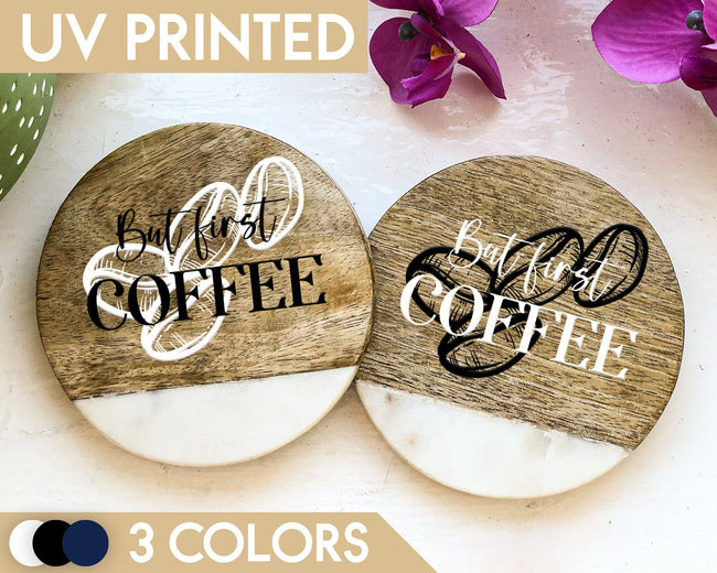 But First, Coffee, Customized Coffee Gift, Coffee Quote Coasters, Wood Coffee Coasters, Coffee Coasters, Gifts For Him, Gifts For Her